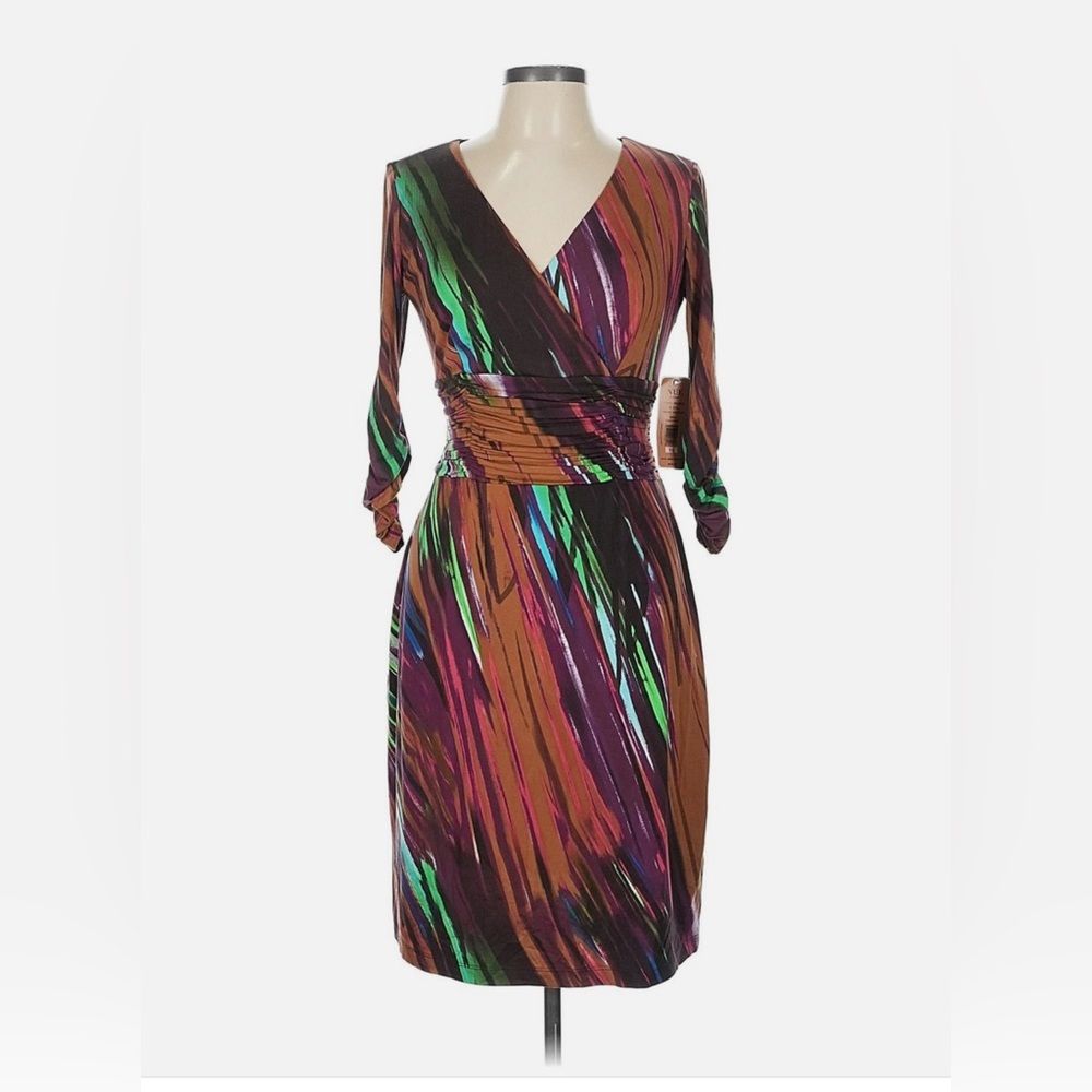 Nue by Shani Multicolor V-Neck Women Dress NWT